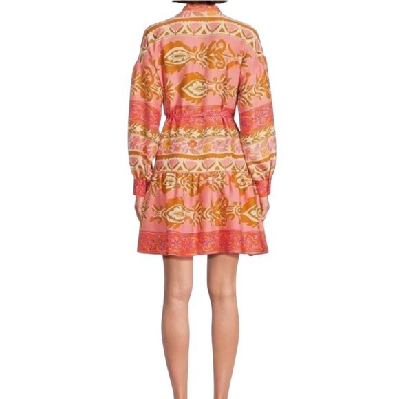 Alex Marie Wren Banded Collar Dress Size 14 Long Sleeves A-Line Button Front - Picture 2 of 12